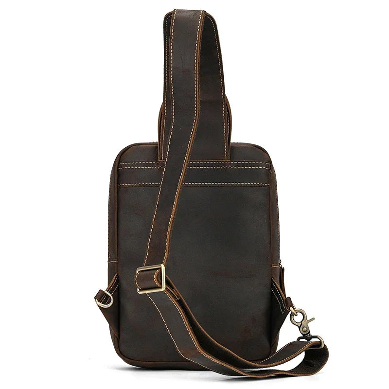 Sacoche de poitrine en cuir