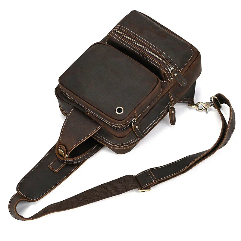 Sacoche de poitrine en cuir