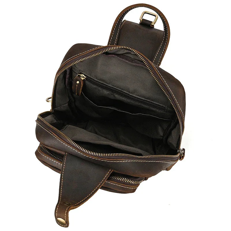 Sacoche de poitrine en cuir
