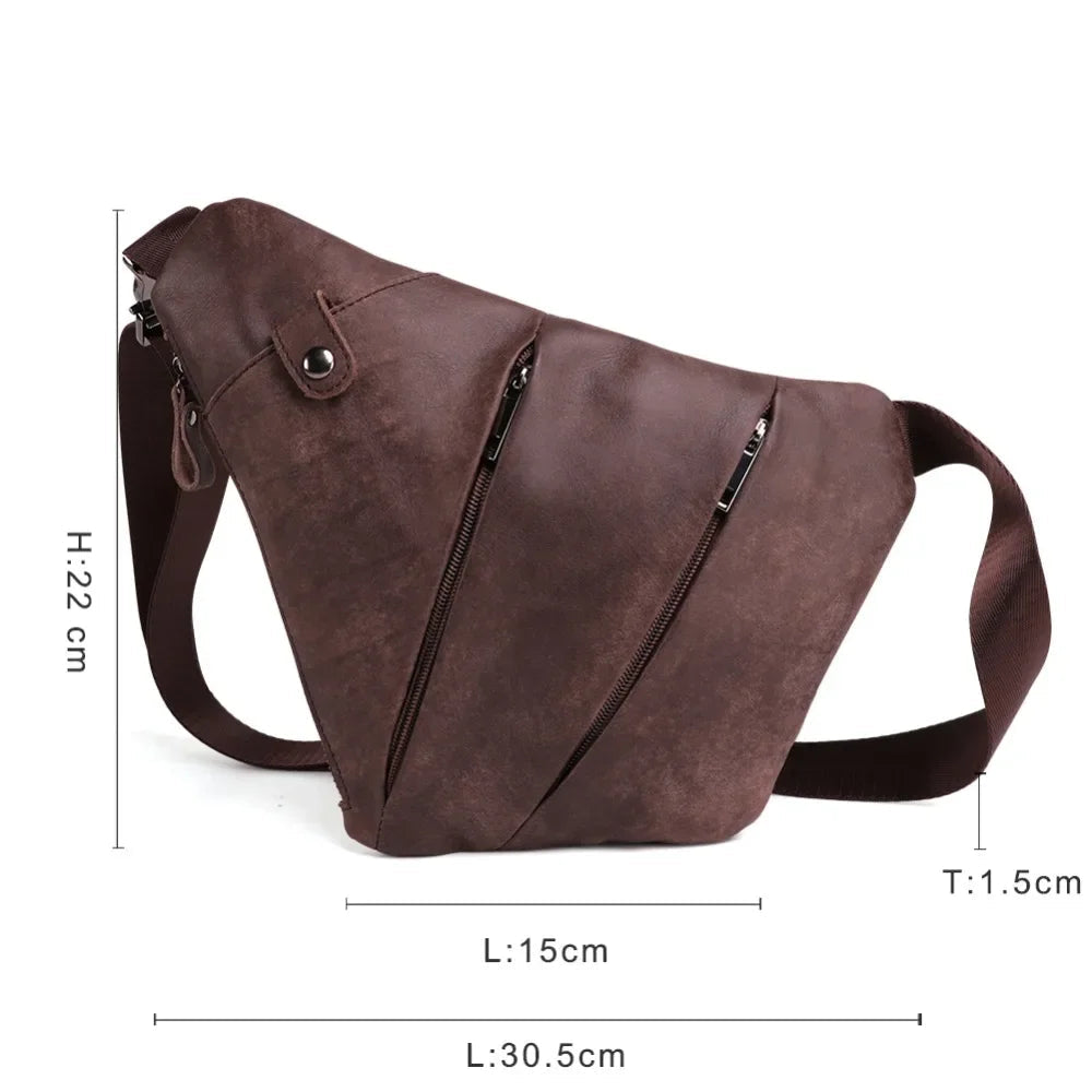 Sacoche de poitrine homme en cuir