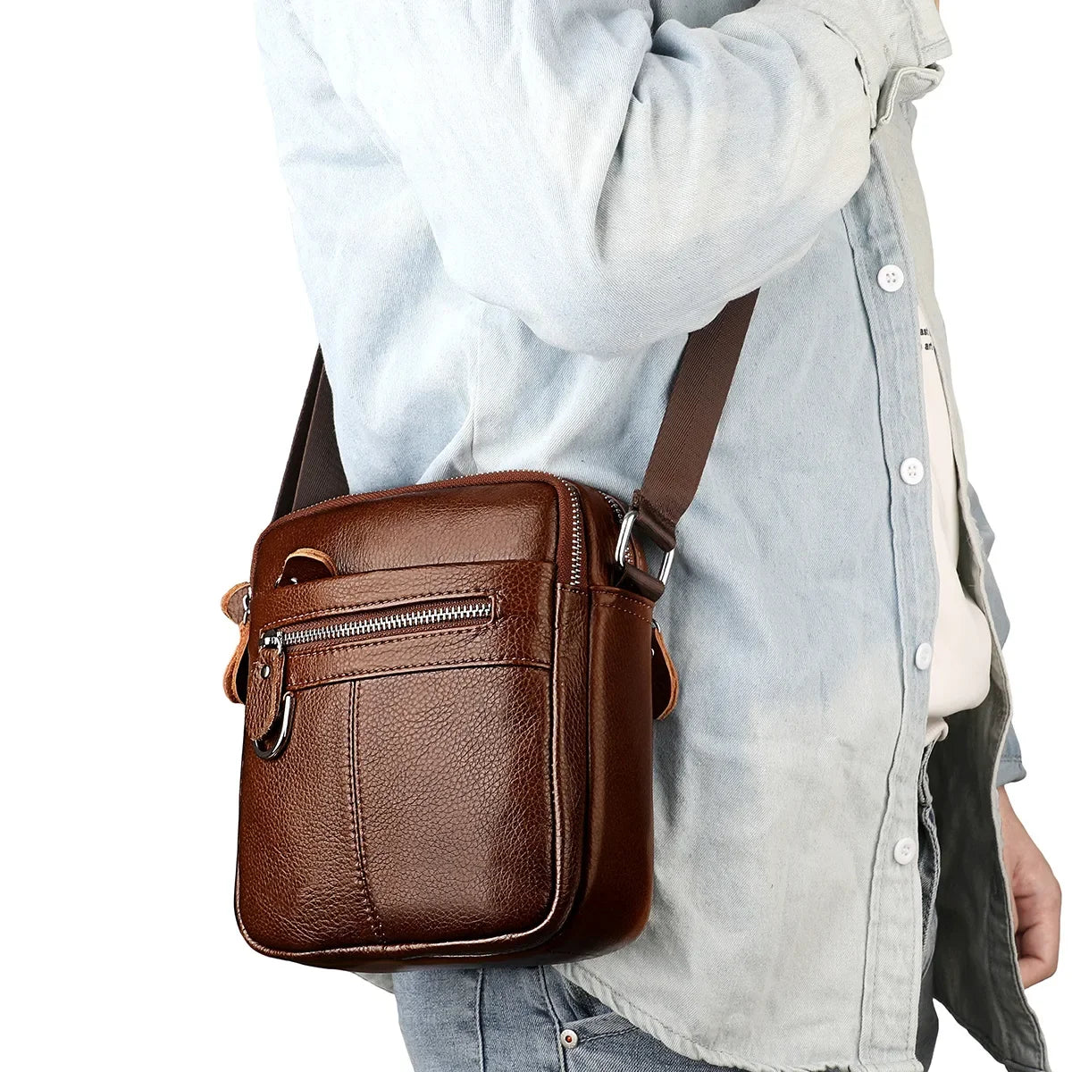 Sacoche en cuir bandoulière pour homme