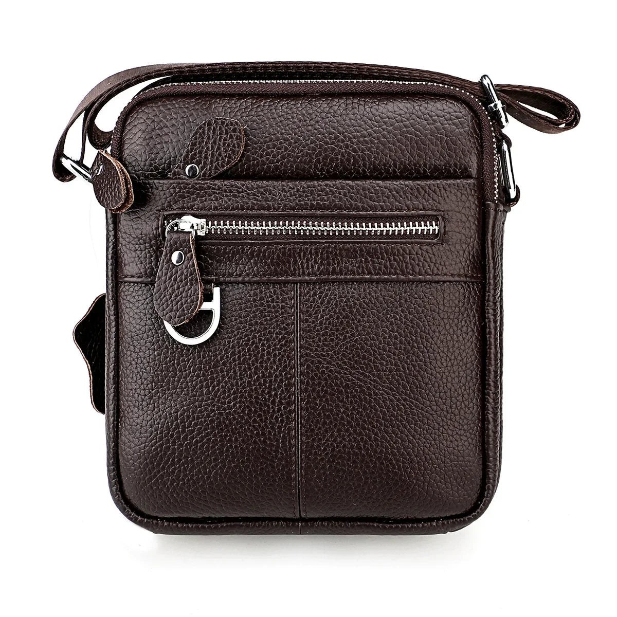 Sacoche en cuir bandoulière pour homme marron foncé