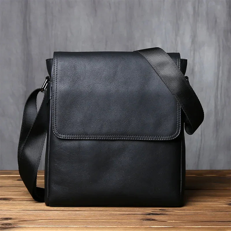 Sacoche en cuir homme noir