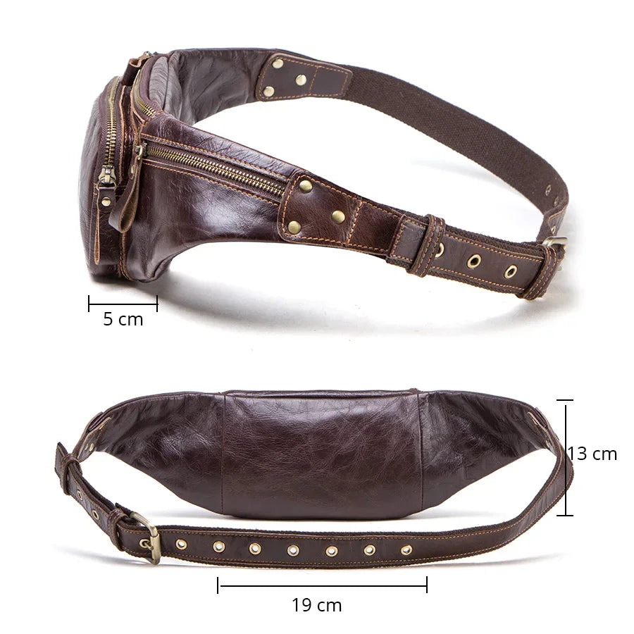 Sacoche homme banane cuir