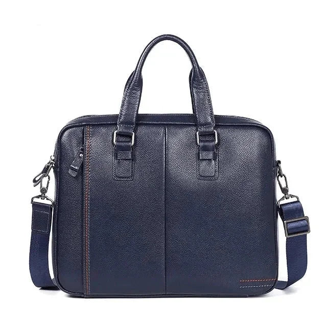 Sacoche homme cuir ordinateur bleu