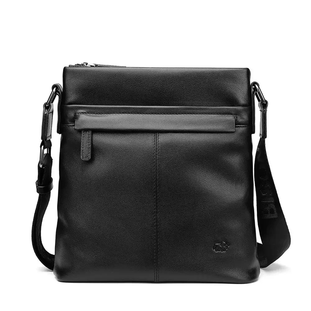 Sacoche homme cuir souple noir