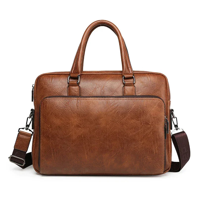 Sacoche homme pour ordinateur marron