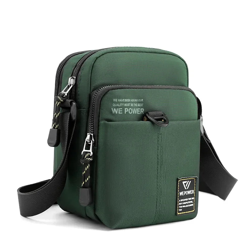Sacoche homme tissu vert foncé