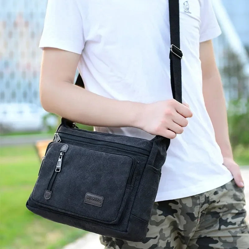 Sacoche homme toile