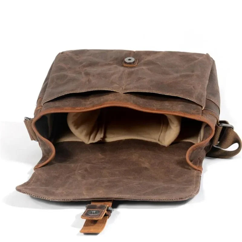 Sacoche homme toile vintage