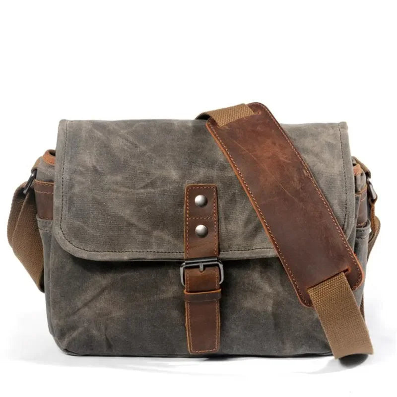 Sacoche homme toile vintage gris