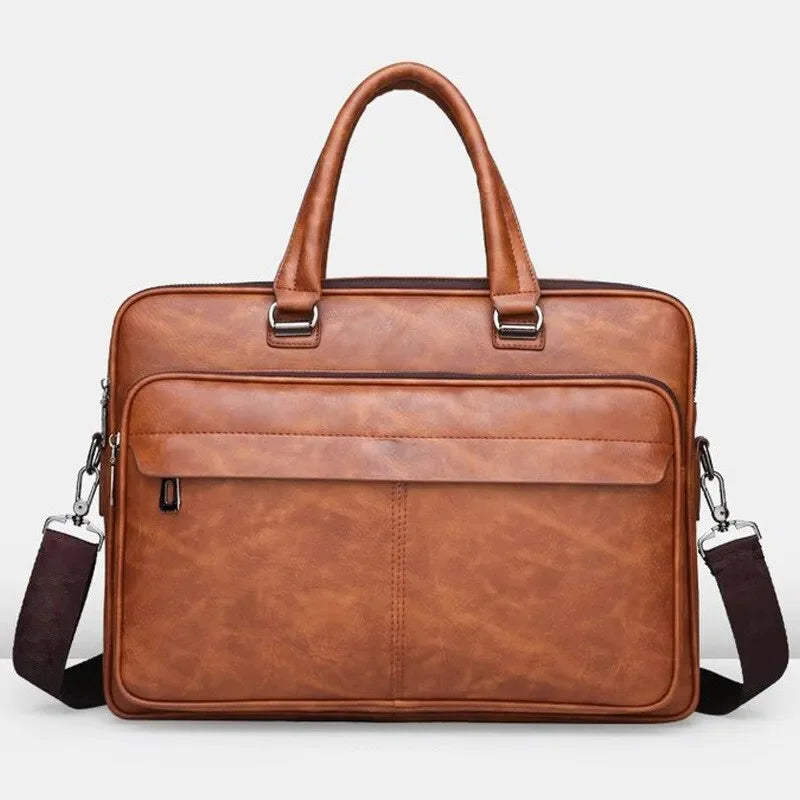 Sacoche homme travail marron