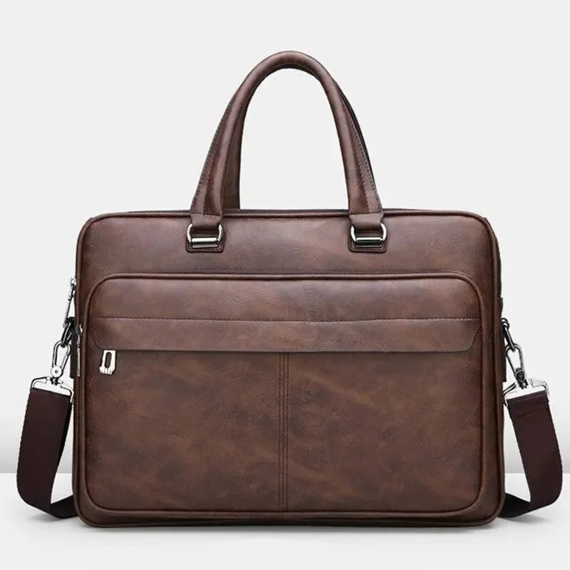 Sacoche homme travail marron foncé