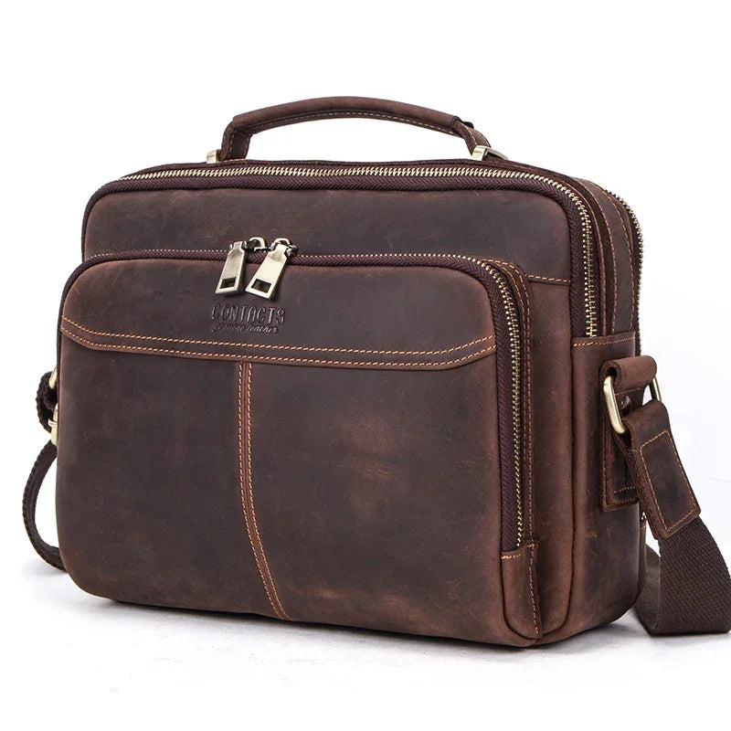 Sacoche marron homme marron foncé