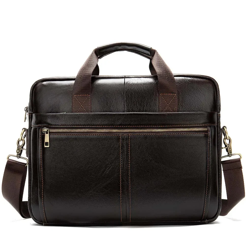 Sacoche ordinateur cuir homme marron foncé