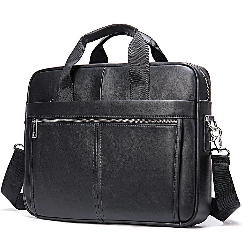 Sacoche ordinateur cuir homme noir