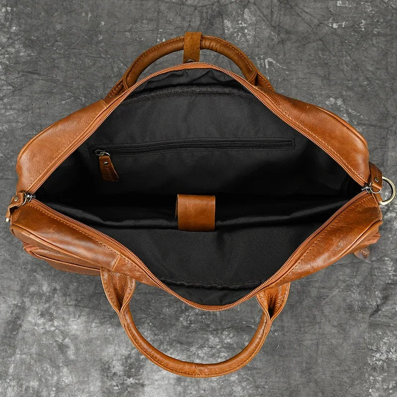 Sacoche ordinateur en cuir pour homme