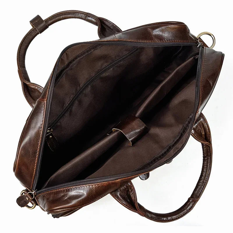 Sacoche ordinateur en cuir pour homme