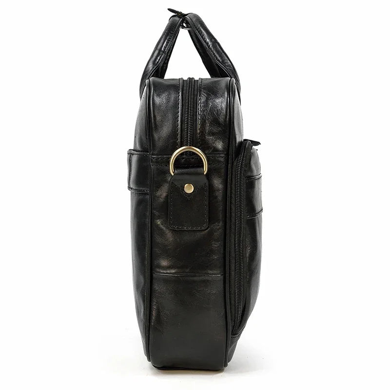 Sacoche ordinateur en cuir pour homme