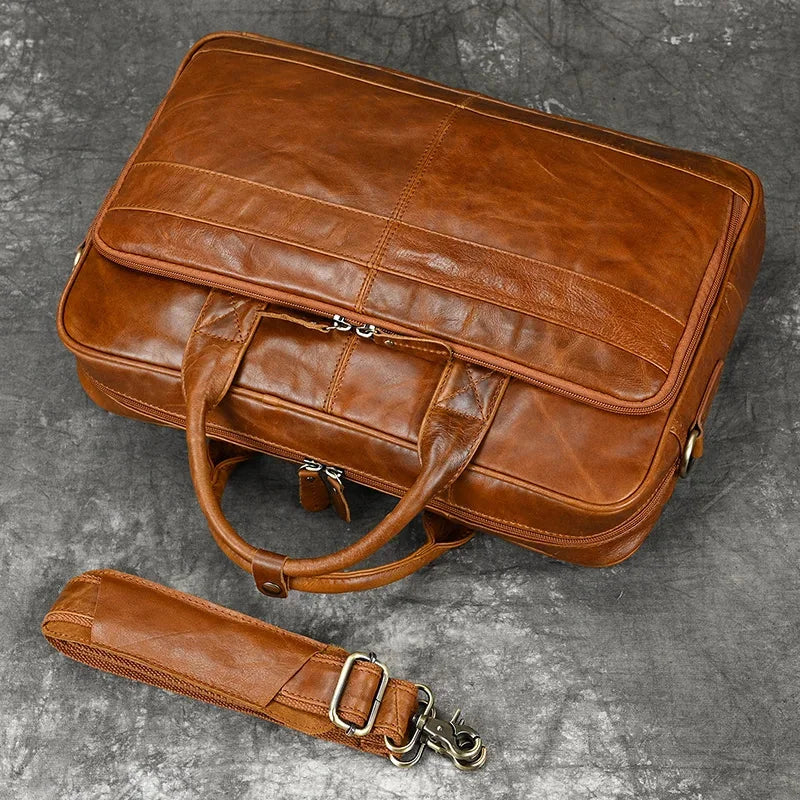 Sacoche ordinateur en cuir pour homme