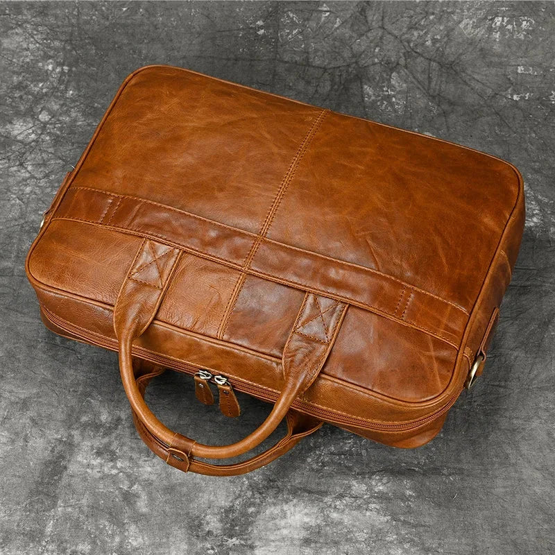 Sacoche ordinateur en cuir pour homme