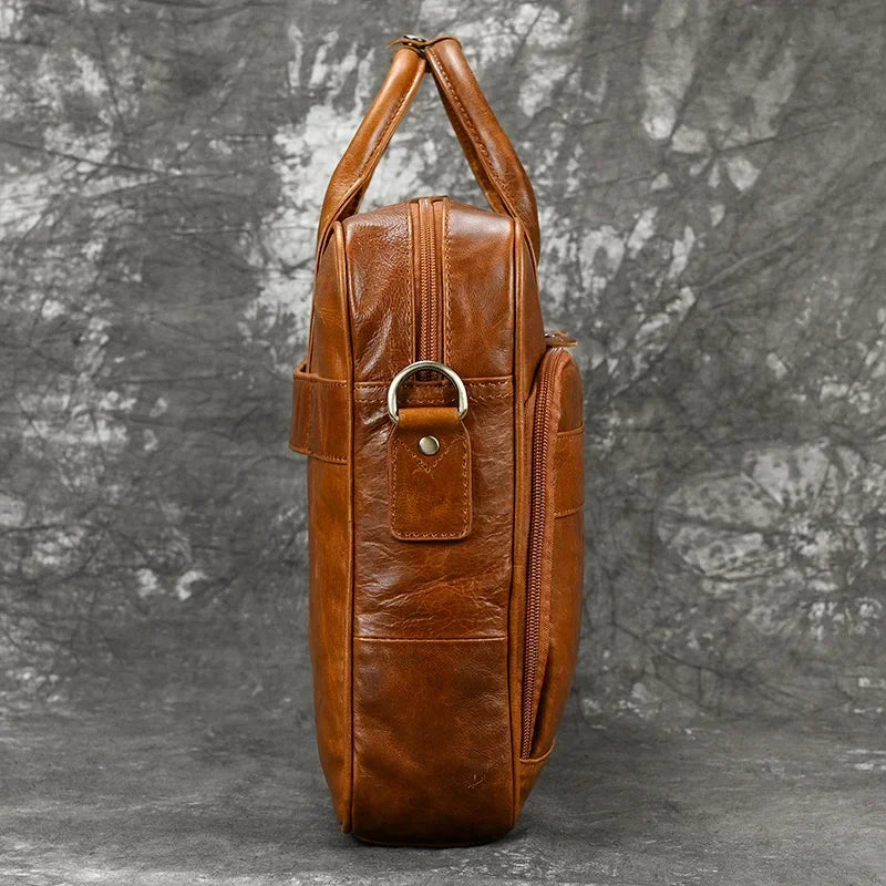 Sacoche ordinateur en cuir pour homme