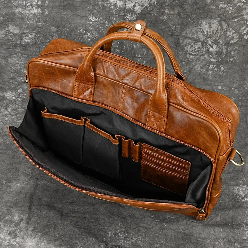 Sacoche ordinateur en cuir pour homme