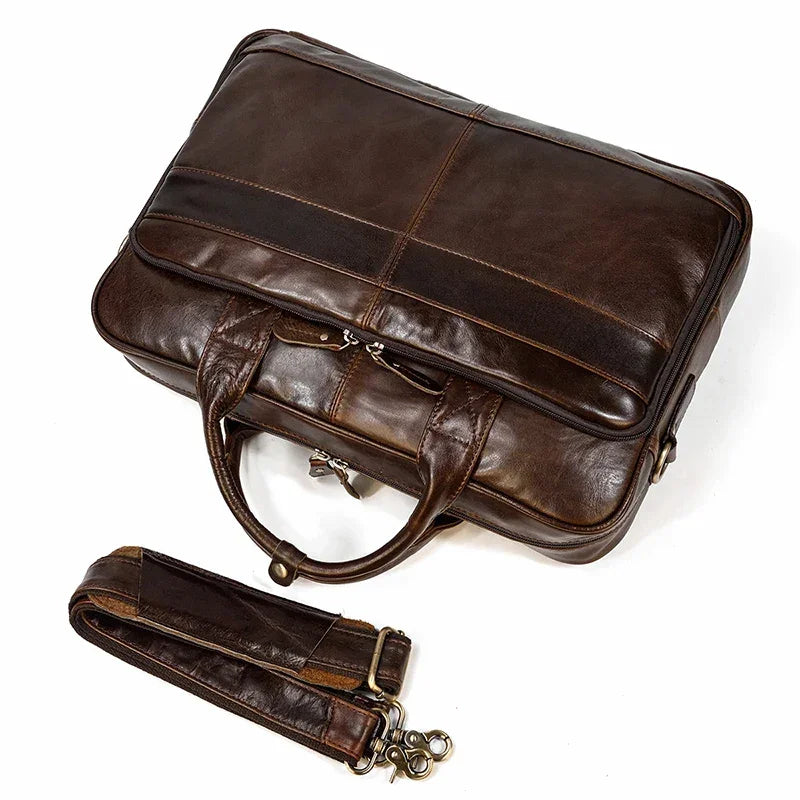 Sacoche ordinateur en cuir pour homme