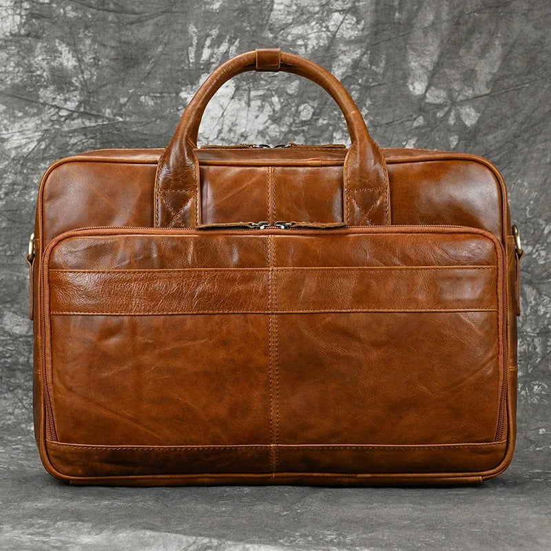 Sacoche ordinateur en cuir pour homme