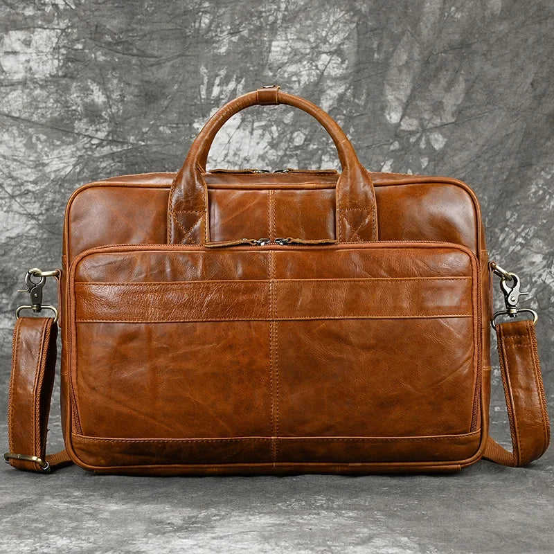 Sacoche ordinateur en cuir pour homme