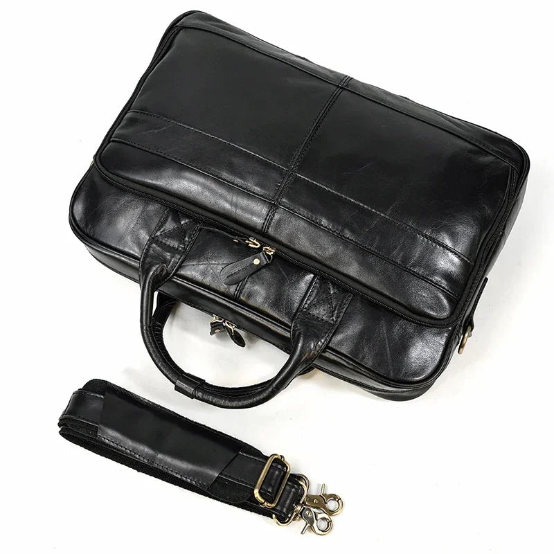 Sacoche ordinateur en cuir pour homme