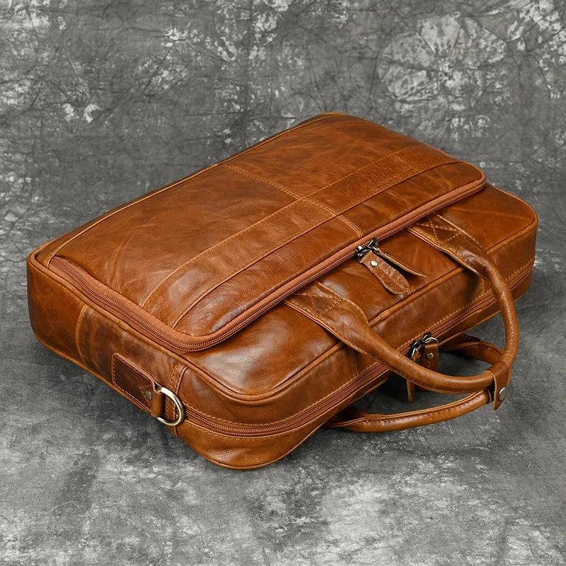 Sacoche ordinateur en cuir pour homme