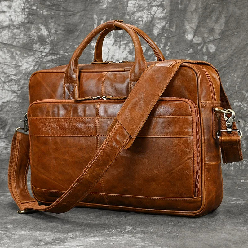 Sacoche ordinateur en cuir pour homme
