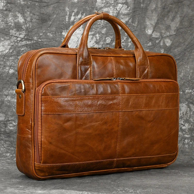 Sacoche ordinateur en cuir pour homme