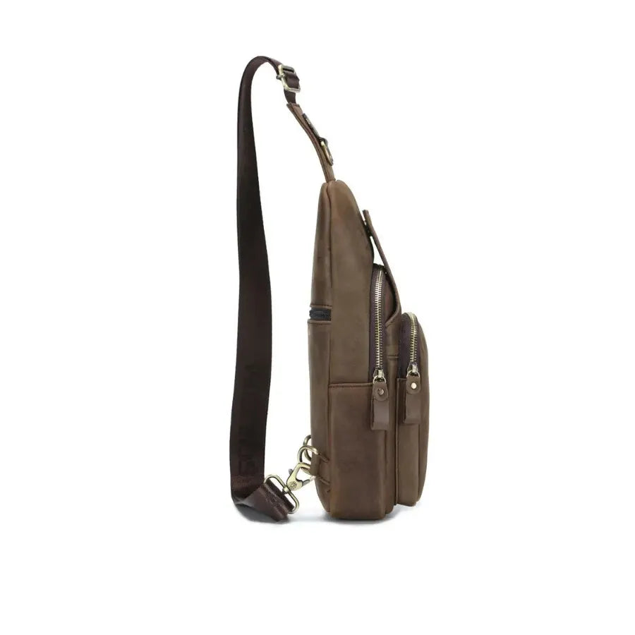Sacoche poitrine cuir homme bandoulière