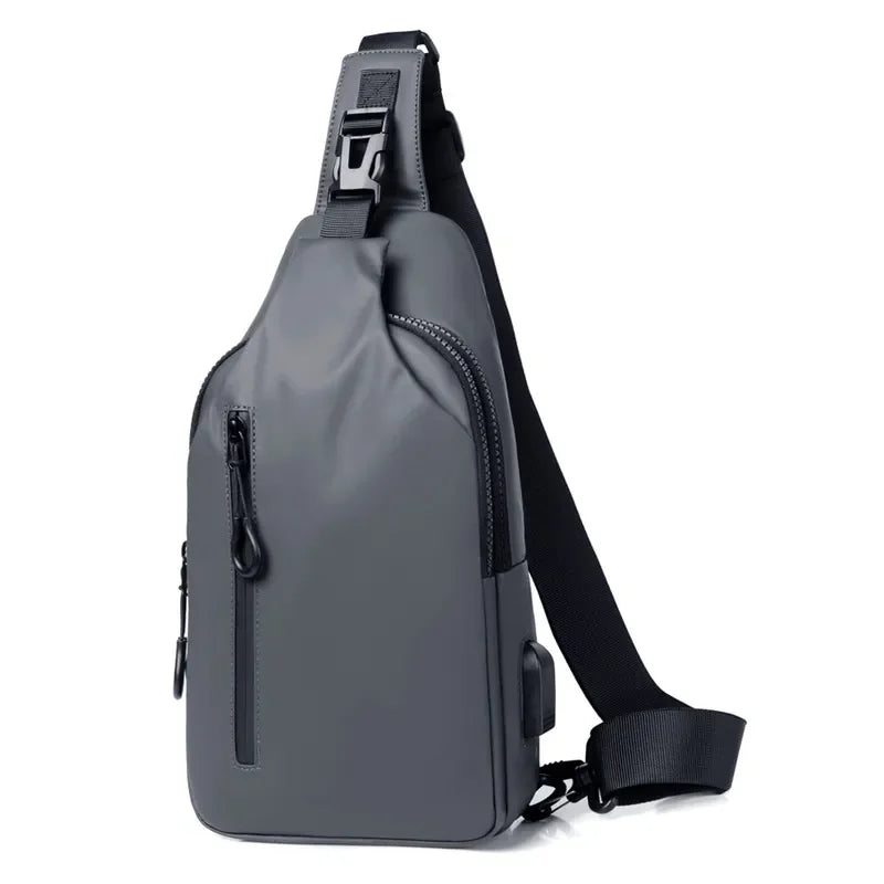 Sacoche poitrine homme luxe gris