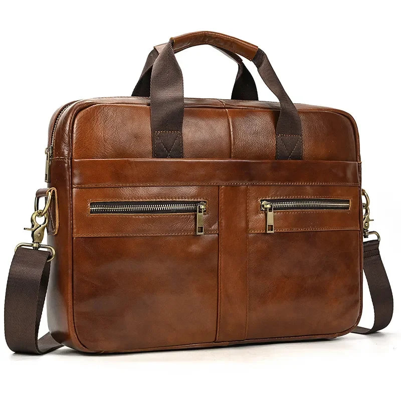 Sacoche porte document homme marron