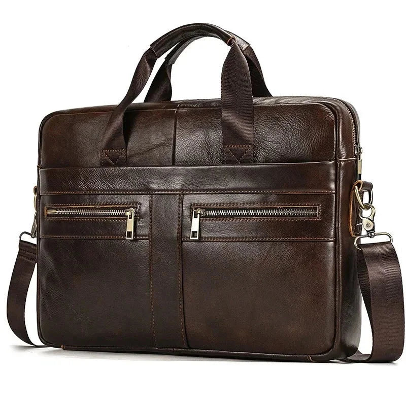 Sacoche porte document homme marron foncé