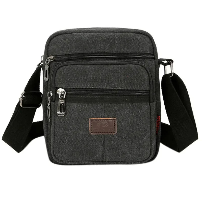 Sacoche pour homme en tissu gris foncé