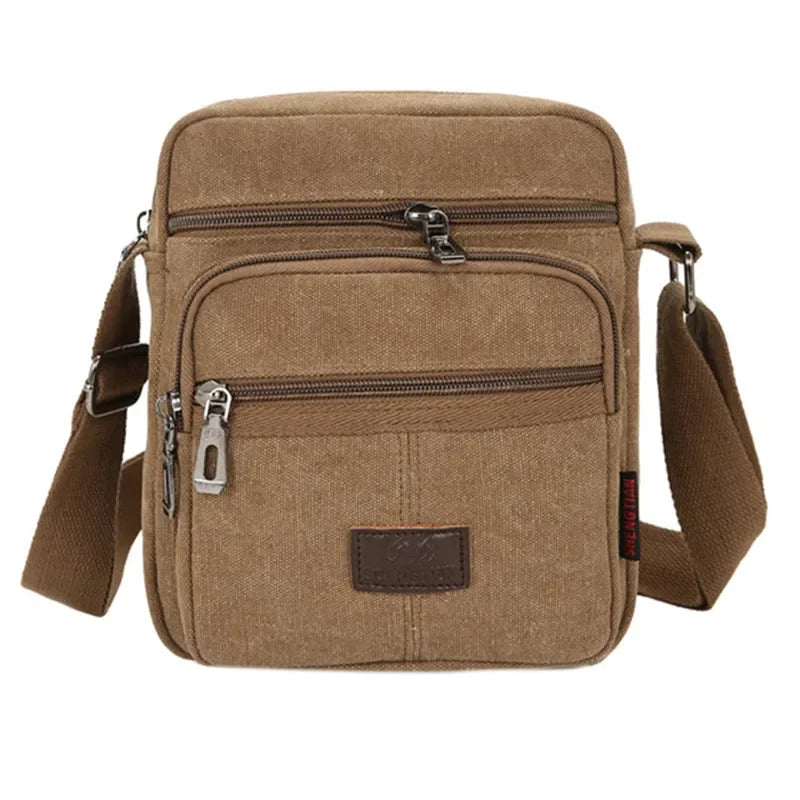 Sacoche pour homme en tissu marron