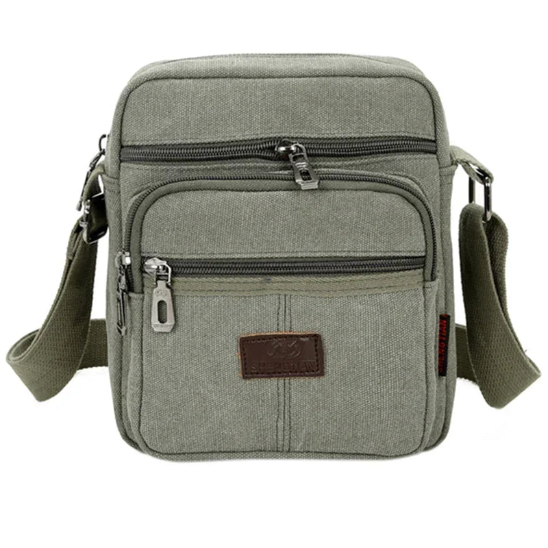 Sacoche pour homme en tissu sauge