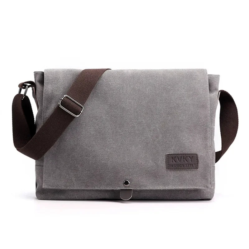 Sacoche toile homme gris