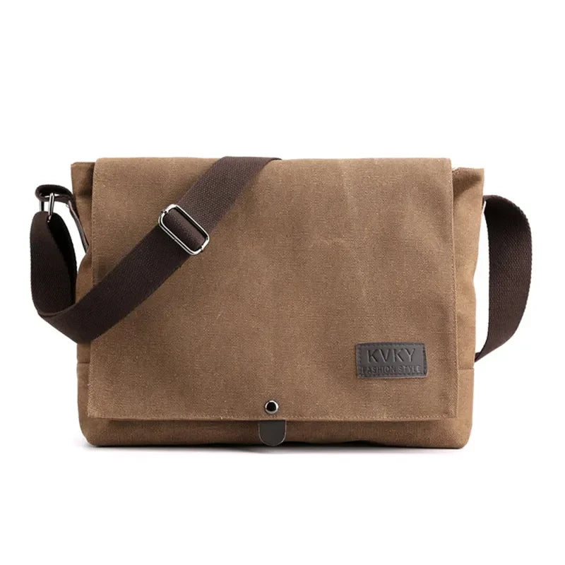 Sacoche toile homme marron