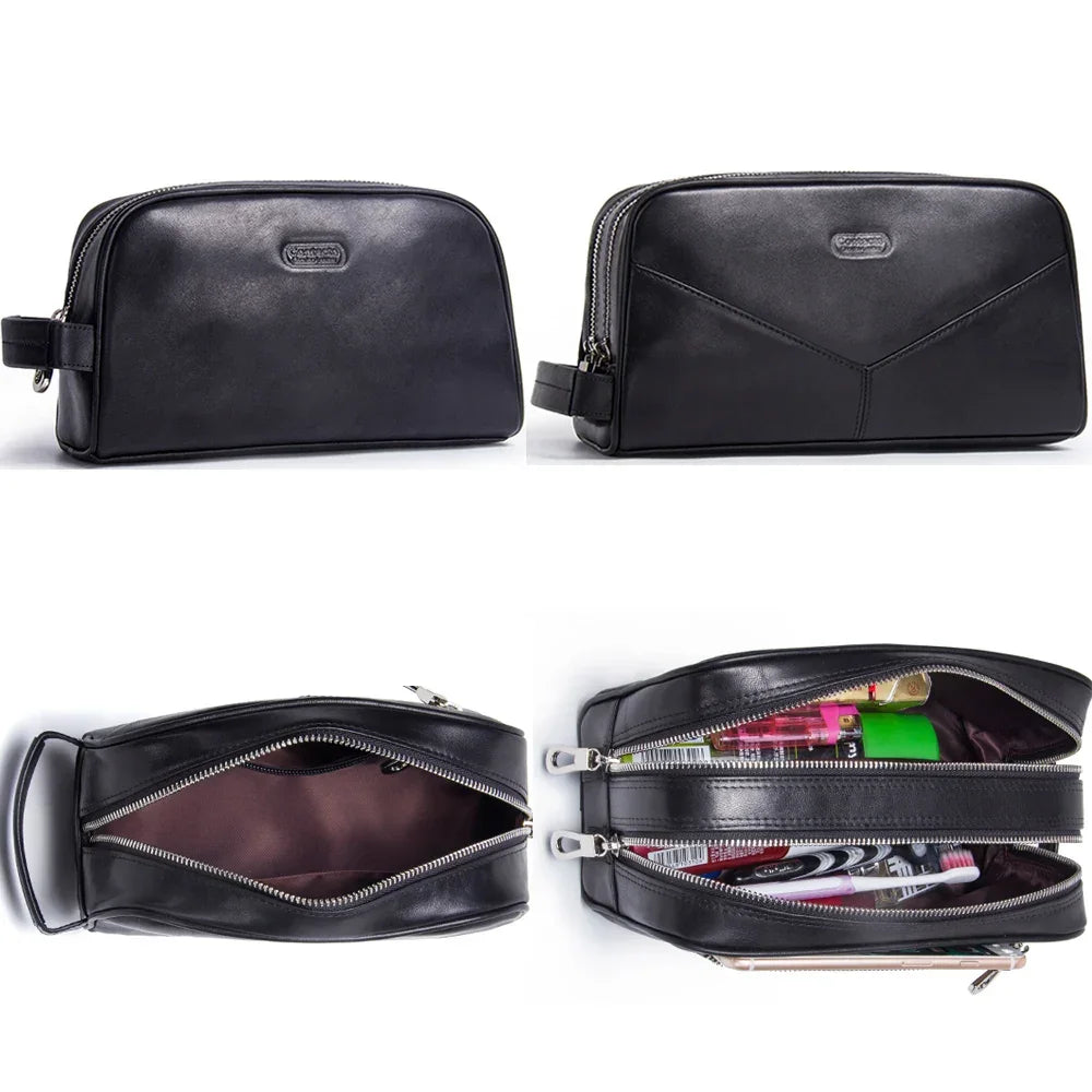 Trousse de toilette en cuir pour homme