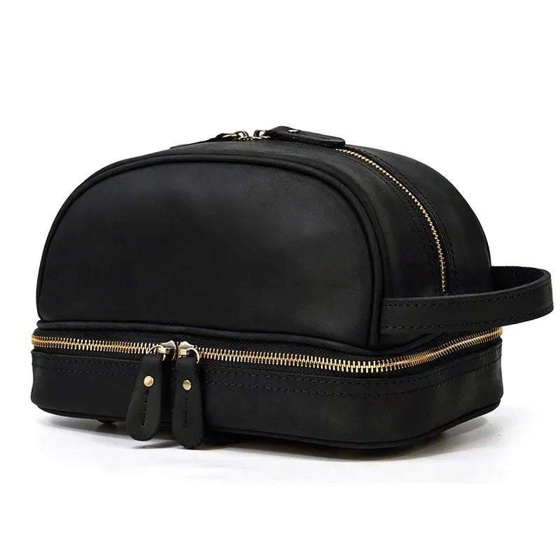 Trousse de toilette homme en cuir