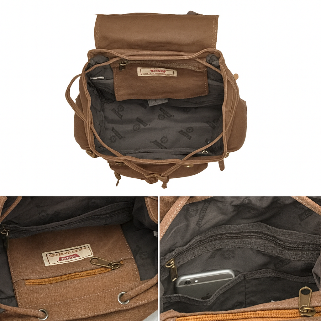 vintage sac a dos marron