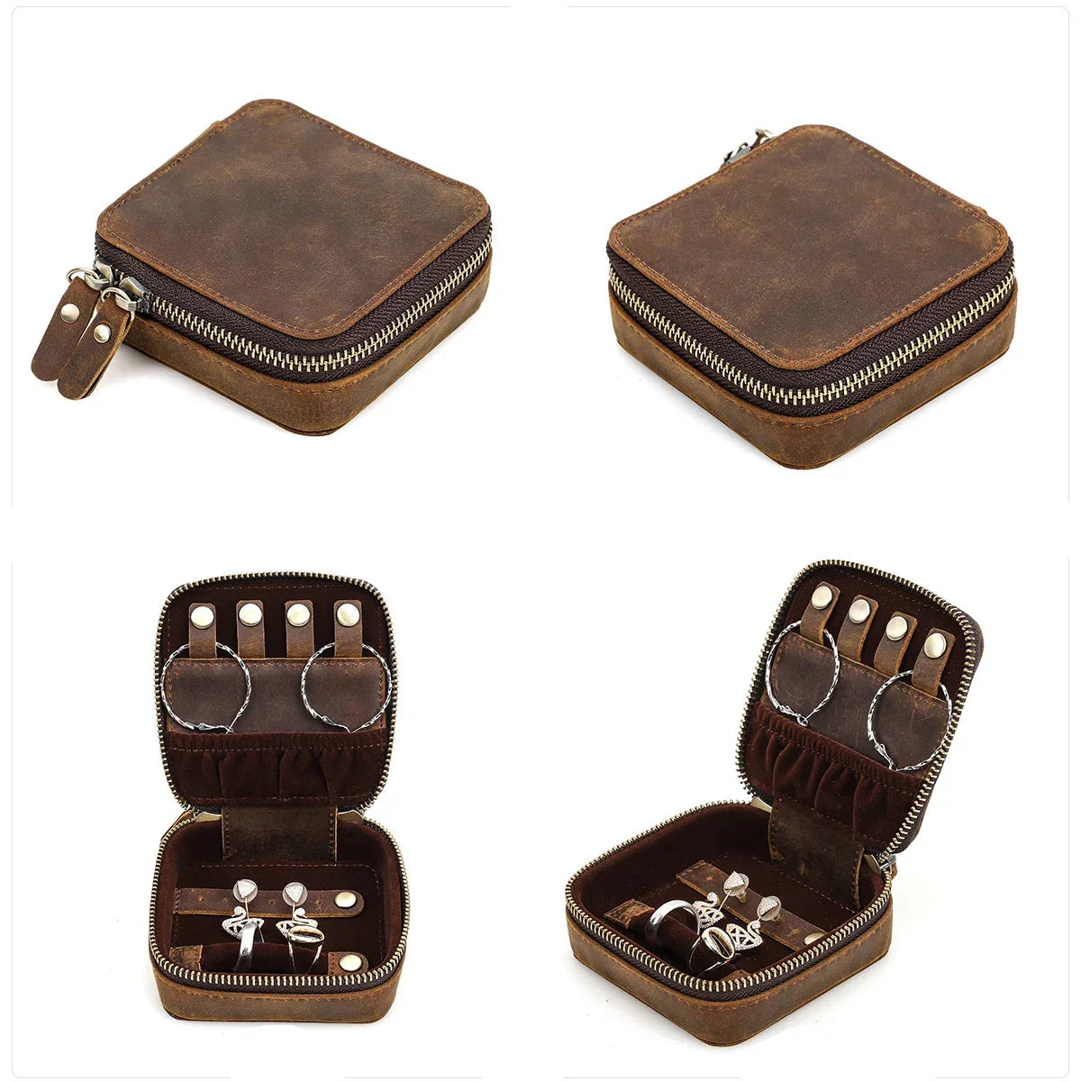 Boîte à bijoux pour homme en cuir