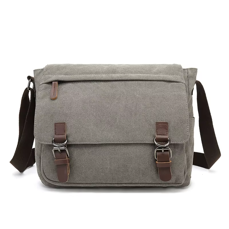 Grande sacoche bandoulière homme gris
