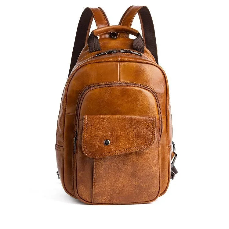 Petit sac à dos homme cuir marron