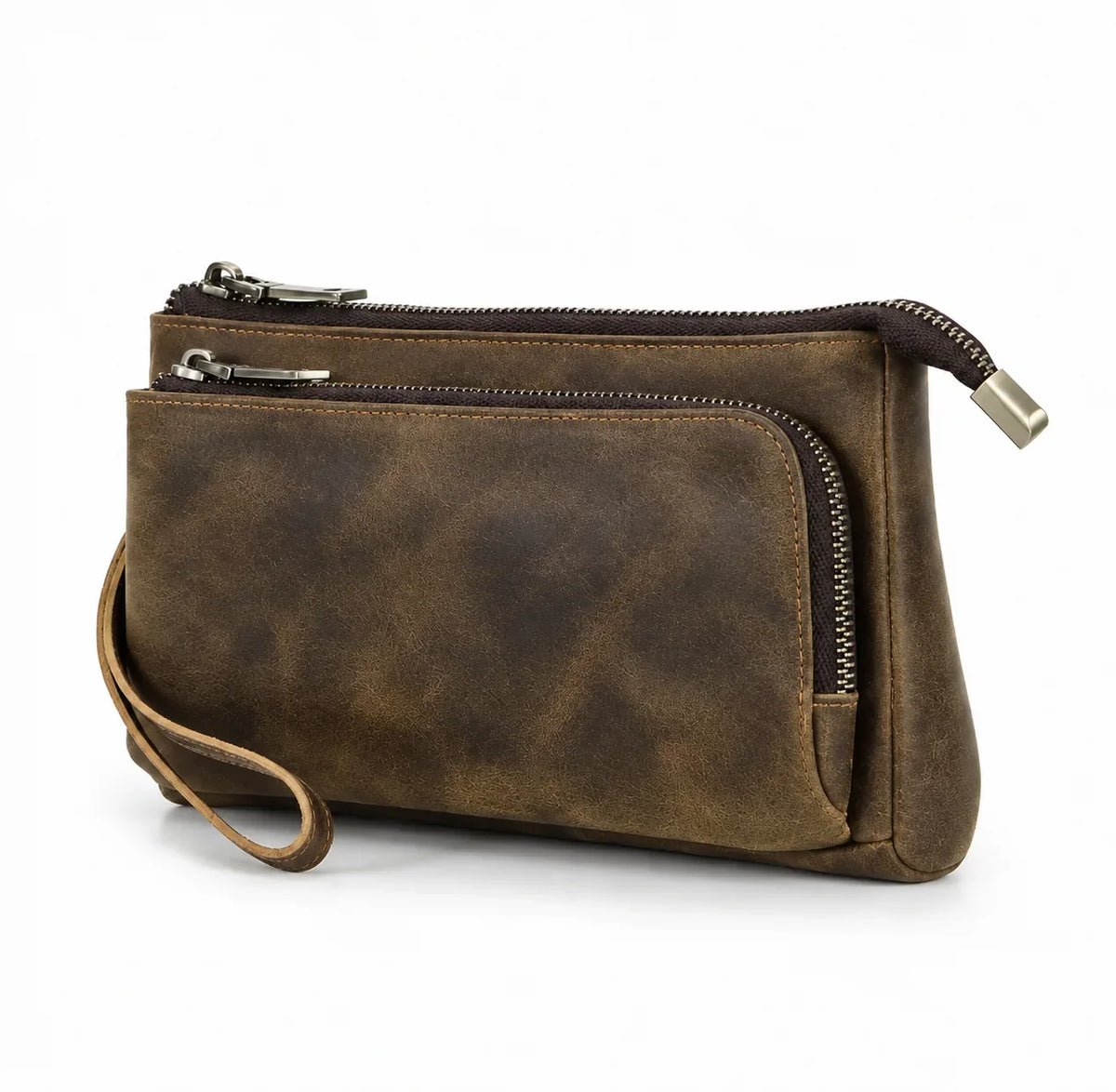 Pochette cuir pour homme marron